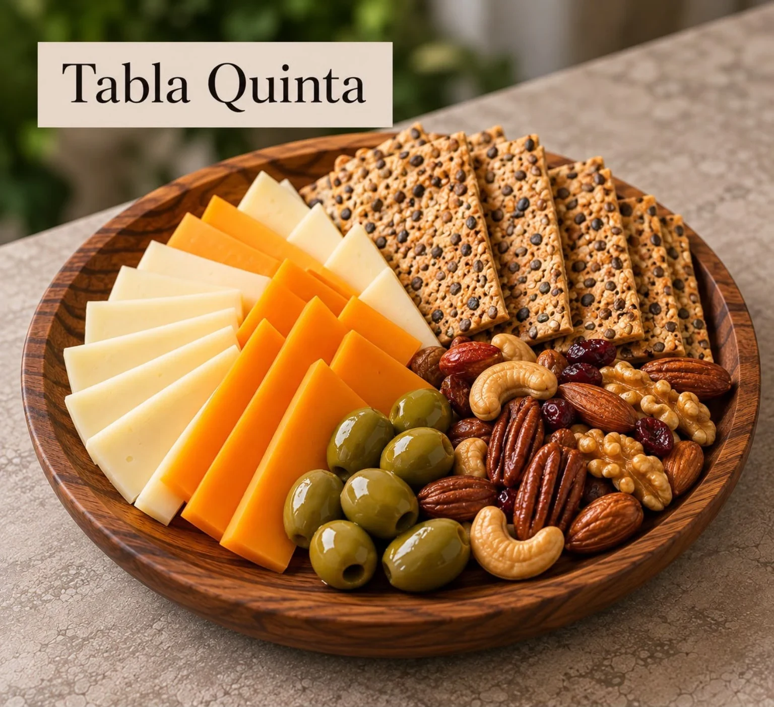 Tabla Quinta acompañada de una copa de vino tinto